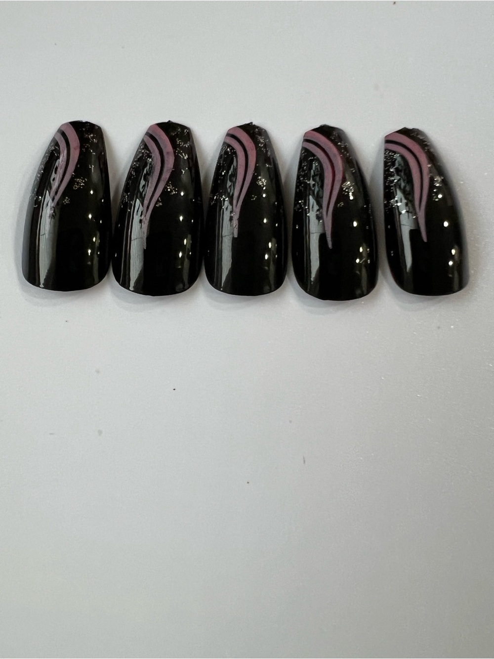 Dark Chocolate & Pink Accent Women's Press-On Nails